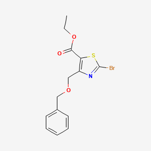 molecular formula C14H14BrNO3S B12101997 Ethyl 4-((benzyloxy)methyl)-2-bromothiazole-5-carboxylate 