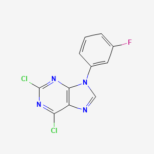 molecular formula C11H5Cl2FN4 B12102124 2,6-dichloro-9-(3-fluorophenyl)-9H-purine 
