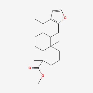 molecular formula C21H30O3 B1210225 Phenanthro[3,2-b]furan-4-carboxylic acid, 1,2,3,4,4a,5,6,6a,7,11,11a,11b-dodecahydro-4,7,11b-trimethyl-, methyl ester, (4S,4aR,6aS,7R,11aS,11bR)- 