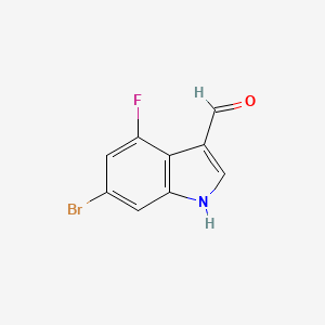 molecular formula C9H5BrFNO B12102303 6-Bromo-4-fluoro-1h-indole-3-carbaldehyde CAS No. 1227564-14-8