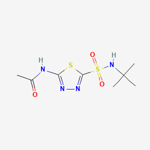 molecular formula C8H14N4O3S2 B1210238 n-[5-(tert-butylsulfamoyl)-1,3,4-thiadiazol-2-yl]acetamide CAS No. 13018-60-5