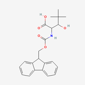 molecular formula C22H25NO5 B12102413 2-((((9H-Fluoren-9-yl)methoxy)carbonyl)amino)-3-hydroxy-4,4-dimethylpentanoic acid 