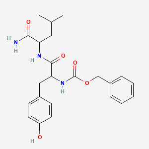 molecular formula C23H29N3O5 B12102486 Benzyl ((S)-1-(((S)-1-amino-4-methyl-1-oxopentan-2-yl)amino)-3-(4-hydroxyphenyl)-1-oxopropan-2-yl)carbamate 