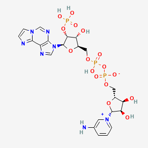 [(2R,3S,4R,5R)-5-(3-aminopyridin-1-ium-1-yl)-3,4-dihydroxyoxolan-2-yl]methyl [hydroxy-[[(2R,3R,4R,5R)-3-hydroxy-5-imidazo[2,1-f]purin-3-yl-4-phosphonooxyoxolan-2-yl]methoxy]phosphoryl] phosphate