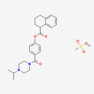 molecular formula C26H34N2O6S B1210270 1-Naphthalenecarboxylic acid, 1,2,3,4-tetrahydro-, 4-((4-(1-methylethyl)-1-piperazinyl)carbonyl)phenyl ester, monomethanesulfonate CAS No. 85858-77-1