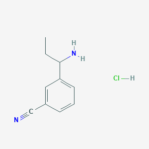 molecular formula C10H13ClN2 B12102705 3-(1-Aminopropyl)benzonitrile;hydrochloride 