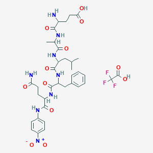 molecular formula C36H47F3N8O12 B12102746 H-DL-Glu-DL-Ala-DL-Leu-DL-Phe-DL-Gln-pNA.TFA 