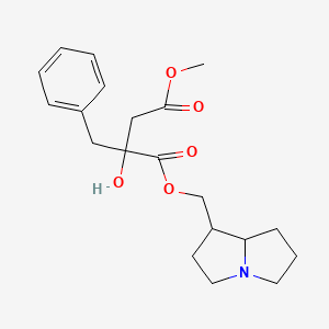 molecular formula C20H27NO5 B12102804 1-O-(2,3,5,6,7,8-hexahydro-1H-pyrrolizin-1-ylmethyl) 4-O-methyl 2-benzyl-2-hydroxybutanedioate 