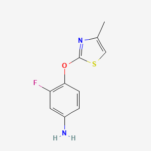 molecular formula C10H9FN2OS B12102885 3-Fluoro-4-[(4-methyl-1,3-thiazol-2-yl)oxy]aniline 