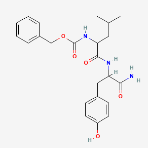 molecular formula C23H29N3O5 B12102984 Benzyl ((S)-1-(((S)-1-amino-3-(4-hydroxyphenyl)-1-oxopropan-2-yl)amino)-4-methyl-1-oxopentan-2-yl)carbamate 
