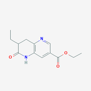 molecular formula C13H16N2O3 B12103003 ethyl 7-ethyl-6-oxo-7,8-dihydro-5H-1,5-naphthyridine-3-carboxylate 
