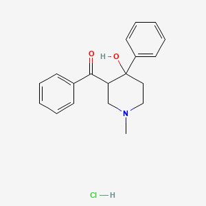 molecular formula C19H22ClNO2 B1210309 1-Methyl-4-phenyl-4-hydroxy-3-benzoylpiperidine hydrochloride CAS No. 4661-15-8