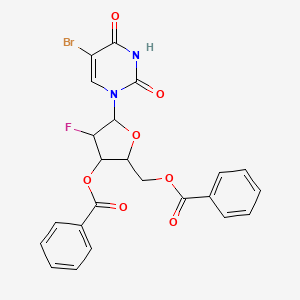 molecular formula C23H18BrFN2O7 B12103102 5-Bromo-3',5'-bis-O-benzoyl-2'-deoxy-2'-fluoro-beta-D-arabinouridine 