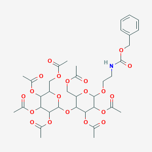 molecular formula C36H47NO20 B12103150 CarbaMicacid,[2-[[2,3,6-tri-O-acetyl-4-O-(2,3,4,6-tetra-O-acetyl-beta-D-glucopyranosyl)-beta-D-glucopyranosyl]oxy]ethyl]-,phenylMethylester(9CI) 