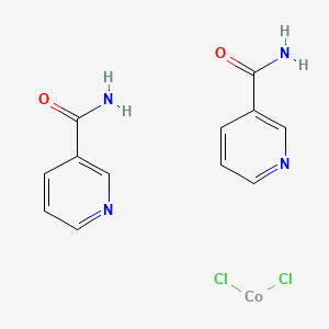 molecular formula C12H12Cl2CoN4O2 B1210317 Cobalt, dichlorobis(nicotinamide)- CAS No. 12388-91-9