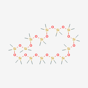 molecular formula C28H84O14Si14 B121032 Cyclotetradecasiloxane, octacosamethyl- CAS No. 149050-40-8