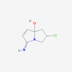 molecular formula C7H9ClN2O B12103235 2-chloro-5-imino-2,3-dihydro-1H-pyrrolizin-8-ol 