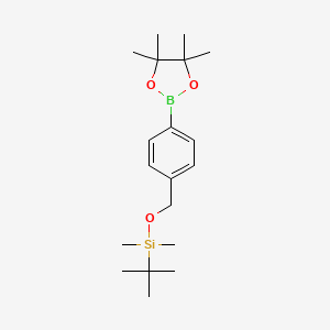 molecular formula C19H33BO3Si B12103242 Tert-butyldimethyl(4-(4,4,5,5-tetramethyl-1,3,2-dioxaborolan-2-yl)benzyloxy)silane 