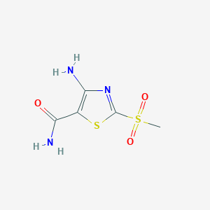 molecular formula C5H7N3O3S2 B12103271 4-Amino-2-(methylsulfonyl)thiazole-5-carboxamide 