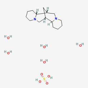 molecular formula C15H38N2O9S B1210333 (1R,2R,9S,10S)-7,15-diazatetracyclo[7.7.1.02,7.010,15]heptadecane;sulfuric acid;pentahydrate 