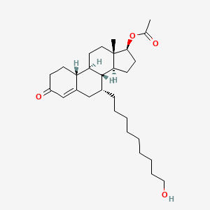 molecular formula C29H46O4 B12103379 Estr-4-en-3-one, 17-(acetyloxy)-7-(9-hydroxynonyl)-, (7alpha,17beta)- CAS No. 875573-64-1