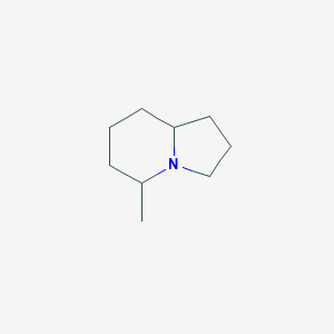 molecular formula C9H17N B12103430 Indolizine, octahydro-5-methyl-, (5R,8aR)-(9CI) 