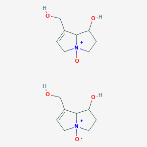 molecular formula C16H26N2O6 B12103443 7-(hydroxymethyl)-4-oxido-2,3,5,8-tetrahydro-1H-pyrrolizin-4-ium-1-ol 