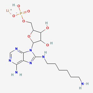 molecular formula C16H27LiN7O7P B12103480 8-(6-Aminohexyl)amino-adenosine 5'-monophosphate lithium salt 