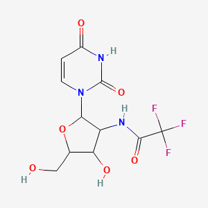 molecular formula C11H12F3N3O6 B12103486 N-[2-(2,4-dioxopyrimidin-1-yl)-4-hydroxy-5-(hydroxymethyl)oxolan-3-yl]-2,2,2-trifluoroacetamide 