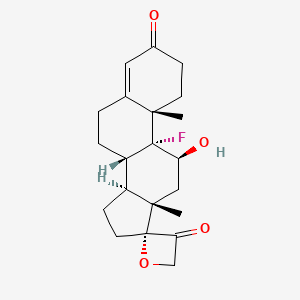 molecular formula C21H27FO4 B1210350 17,21-Epoxy-9-fluoro-11beta-hydroxypregn-4-ene-3,20-dione CAS No. 336-77-6