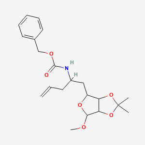 molecular formula C21H29NO6 B12103514 benzyl (S)-1-((3aS,4R,6R,6aS)-6-methoxy-2,2-dimethyltetrahydrofuro[3,4-d][1,3]dioxol-4-yl)pent-4-en-2-ylcarbamate 