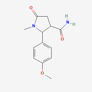 molecular formula C13H16N2O3 B12103522 2-(4-Methoxyphenyl)-1-methyl-5-oxopyrrolidine-3-carboxamide 
