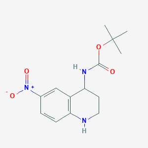 molecular formula C14H19N3O4 B12103540 tert-butyl N-(6-nitro-1,2,3,4-tetrahydroquinolin-4-yl)carbamate 