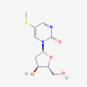 molecular formula C10H14N2O4S B1210357 1-[(2S,4S,5R)-4-hydroxy-5-(hydroxymethyl)oxolan-2-yl]-5-methylsulfanylpyrimidin-2-one CAS No. 75670-13-2