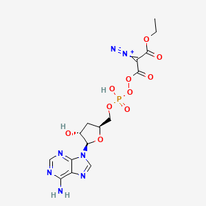 molecular formula C15H18N7O10P B1210359 O(2')(3')-(Ethyl-2-diazomalonyl)adenosine 5'-monophosphate CAS No. 50769-45-4