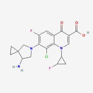 molecular formula C19H18ClF2N3O3 B12103596 7-[(7S)-7-amino-5-azaspiro[2.4]heptan-5-yl]-8-chloro-6-fluoro-1-[(2S)-2-fluorocyclopropyl]-4-oxoquinoline-3-carboxylic acid CAS No. 167073-16-7