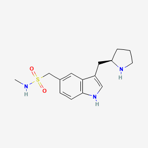 molecular formula C15H21N3O2S B1210364 N-Methyl-3-(pyrrolidin-2-ylmethyl)-1H-indole-5-methanesulfonamide CAS No. 143321-78-2