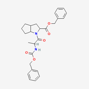 molecular formula C26H30N2O5 B12103642 Benzyl 1-(2-(((benzyloxy)carbonyl)amino)propanoyl)octahydrocyclopenta[b]pyrrole-2-carboxylate 
