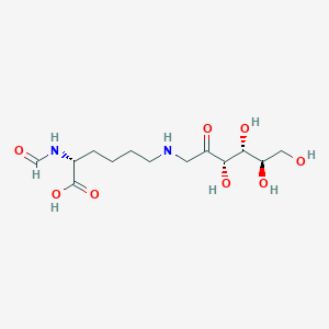 molecular formula C13H24N2O8 B1210371 D-Fructose, 1-((5-carboxy-5-(formylamino)pentyl)amino)-1-deoxy-, (S)- CAS No. 23931-59-1