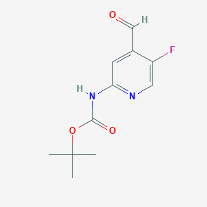 molecular formula C11H13FN2O3 B12103737 Carbamic acid, N-(5-fluoro-4-formyl-2-pyridinyl)-, 1,1-dimethylethyl ester CAS No. 1260663-04-4