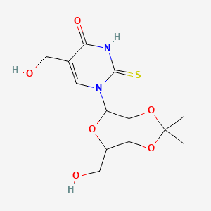 molecular formula C13H18N2O6S B12103759 5-(Hydroxymethyl)-1-[6-(hydroxymethyl)-2,2-dimethyl-3a,4,6,6a-tetrahydrofuro[3,4-d][1,3]dioxol-4-yl]-2-sulfanylidenepyrimidin-4-one 