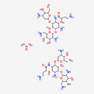 molecular formula C45H90N12O25 B1210378 Ahbd-kanamycin B CAS No. 83071-96-9