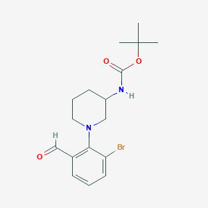 molecular formula C17H23BrN2O3 B12103883 tert-butyl N-[1-(2-bromo-6-formylphenyl)piperidin-3-yl]carbamate 