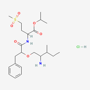 molecular formula C23H39ClN2O6S B12103915 Propan-2-yl 2-[[2-(2-amino-3-methylpentoxy)-3-phenylpropanoyl]amino]-4-methylsulfonylbutanoate;hydrochloride 