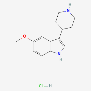 molecular formula C14H19ClN2O B1210392 5-Methoxy-3-(piperidin-4-yl)-1H-indole hydrochloride CAS No. 60155-65-9