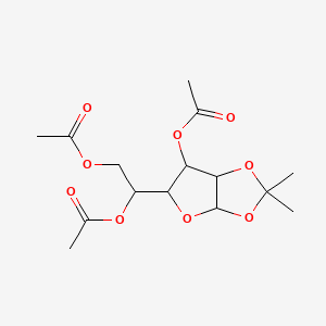 molecular formula C15H22O9 B12103990 1-O,2-O-Isopropylidene-alpha-D-glucofuranose 3,5,6-triacetate 