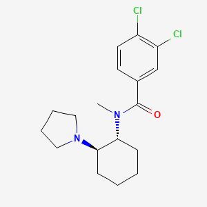 molecular formula C18H24Cl2N2O B1210402 Benzamide, 3,4-dichloro-N-methyl-N-(2-(1-pyrrolidinyl)cyclohexyl)-, trans- CAS No. 92953-41-8