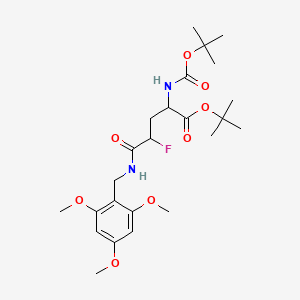 molecular formula C24H37FN2O8 B12104127 Tert-butyl 4-fluoro-2-[(2-methylpropan-2-yl)oxycarbonylamino]-5-oxo-5-[(2,4,6-trimethoxyphenyl)methylamino]pentanoate 