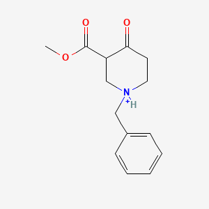 molecular formula C14H18NO3+ B12104302 N-Benzyl-3-carbomethoxy-4-piperidone, sodium salt monohydrate, tech. 