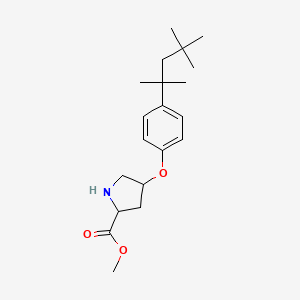 molecular formula C20H31NO3 B12104313 Methyl 4-[4-(2,4,4-trimethylpentan-2-yl)phenoxy]pyrrolidine-2-carboxylate 